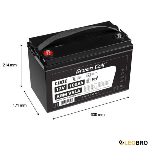 AGM Акумулятор 100Ah 12V Green Cell VRLA (AGM30) - 2