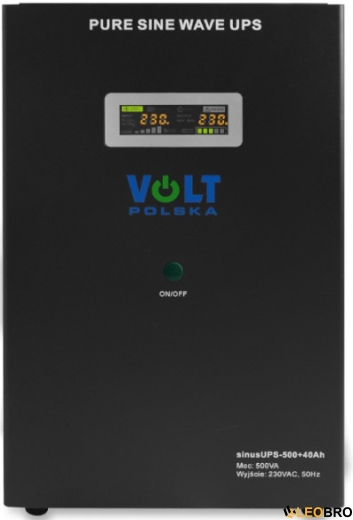 Бесперебойник/ИБП VOLT SINUS UPS 500 300/500W + AKU 40Ah (3SR500WA40) - 2
