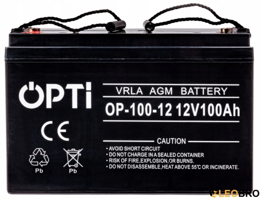 Акумулятор 100Ah 12V VOLT OPTI AGM VRLA (6AKUV100AG) - 3