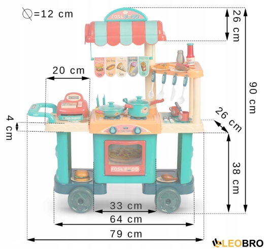 Ігрова дитяча кухня на колесах Ricokids (773000) - 6