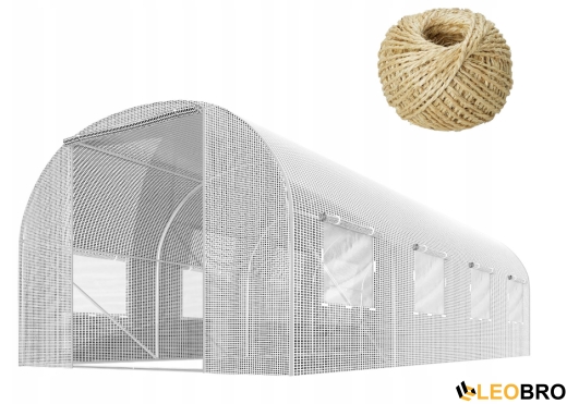 Садова теплиця з вікнами Plonos 9m2 Біла = 450х200х200 см (4972-A) - 1