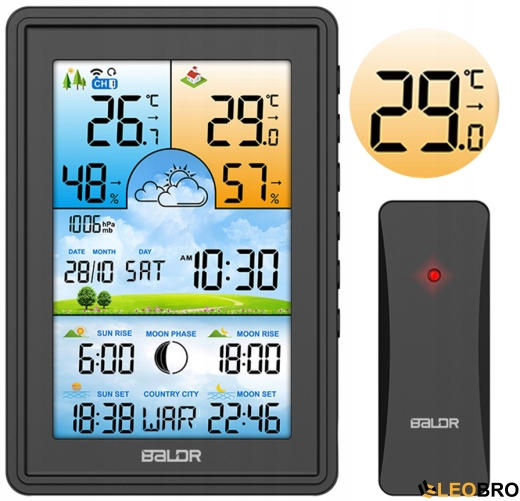 Метеостанція BERDSEN BD-906 Black (390600) - 1