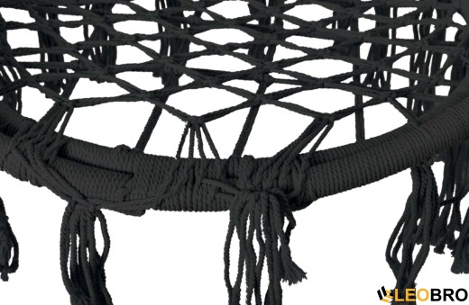 Качеля гнездо со спинкой 80 см плетеная с подушками TOGO Black (5902340320884) - 3