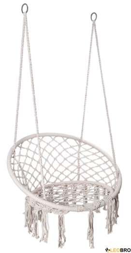 Гойдалка гніздо зі спинкою 80 см плетена TOGO Cream (5902340315866) - 1