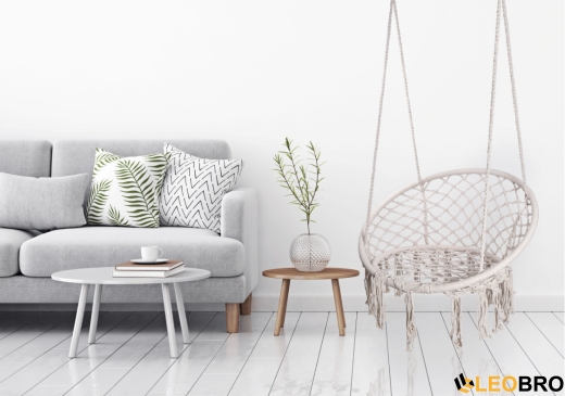 Гойдалка гніздо зі спинкою 80 см плетена TOGO Cream (5902340315866) - 2