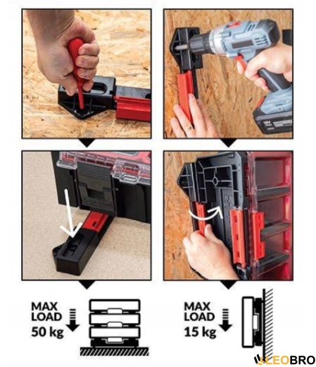 Настінні фіксатори 2шт. для ящиків Qbrick System ONE Connect Adapters (5901238257004) - 3