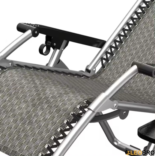 Раскладное кресло шезлонг с подушкой Zero Gravity LEOBRO Серое - 6