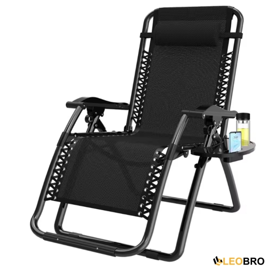 Раскладное кресло шезлонг Zero Gravity LEOBRO Чёрное - 1