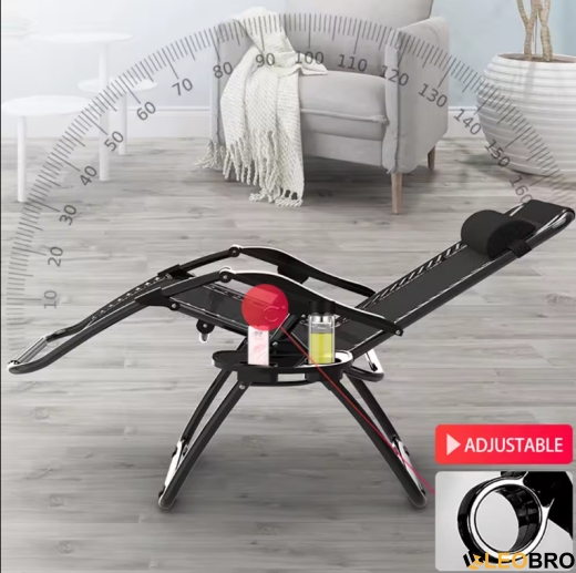 Раскладное кресло шезлонг Zero Gravity LEOBRO Чёрное - 4