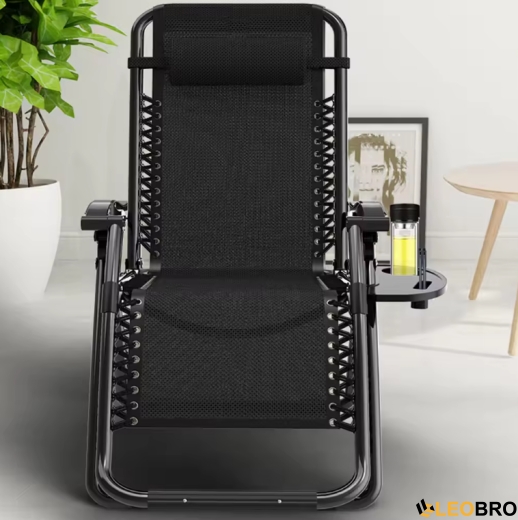 Раскладное кресло шезлонг Zero Gravity LEOBRO Чёрное - 5