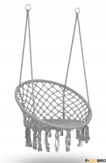 Качеля гнездо со спинкой 80 см плетеная BOHO Grey (290002) - 1