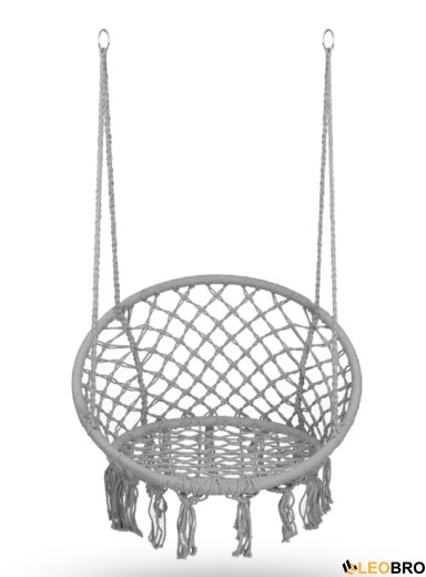 Качеля гнездо со спинкой 80 см плетеная BOHO Grey (290002) - 2