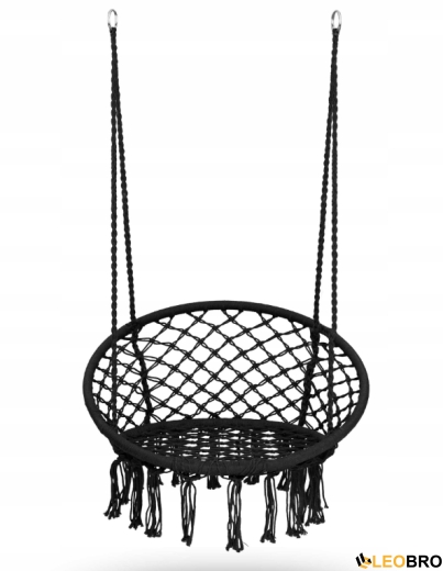 Качеля гнездо со спинкой 80 см плетеная BOHO Вlack (290000) - 2