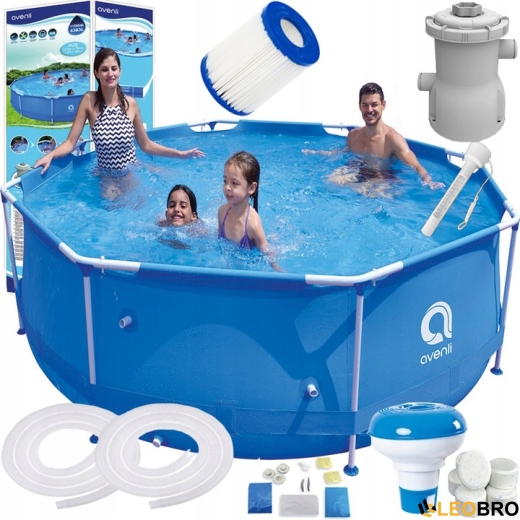 Каркасний круглий басейн Avenli 305х76см комплект 17в1 з термометром - 1