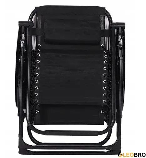 Комплект із 2 розкладних крісел шезлонгів Zero Gravity LEOBRO Чорного кольору (ZGC-R03X2) - 2