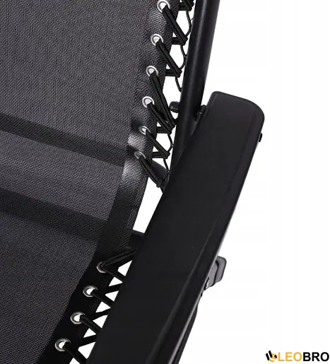 Комплект із 2 розкладних крісел шезлонгів Zero Gravity LEOBRO Чорного кольору (ZGC-R03X2) - 4