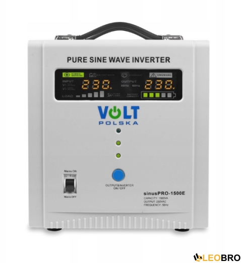 Гібридний ДБЖ/інвертор Volt Polska SINUS PRO 1500 E 12/230V 1000/1500W (3SP091512E) - 2