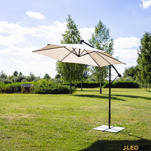 Складна садова парасолька з боковим подовжувачем LEOBRO Бежевий - 1