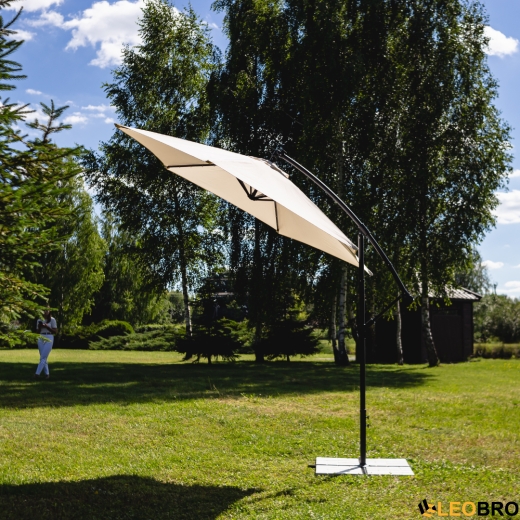 Складна садова парасолька з боковим подовжувачем LEOBRO Бежевий - 2