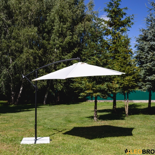 Складна садова парасолька з боковим подовжувачем LEOBRO Бежевий - 3