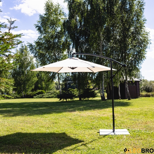 Складна садова парасолька з боковим подовжувачем LEOBRO Бежевий - 4