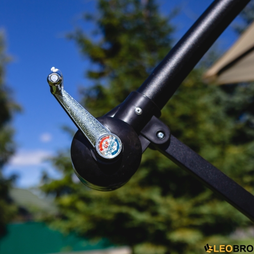 Складна садова парасолька з боковим подовжувачем LEOBRO Бежевий - 5