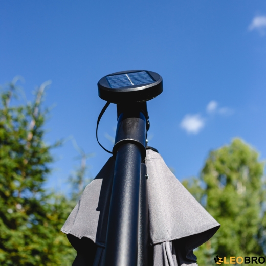 Розкладна садова парасолька з LED підсвічуванням LEOBRO, сірий - 5