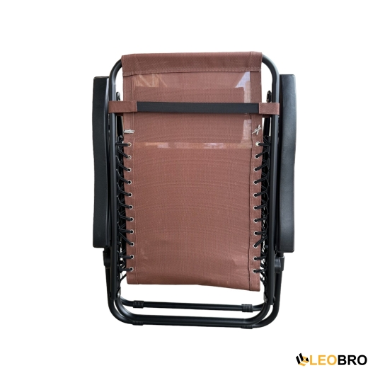 Раскладное кресло шезлонг Zero Gravity LEOBRO Коричневое - 10