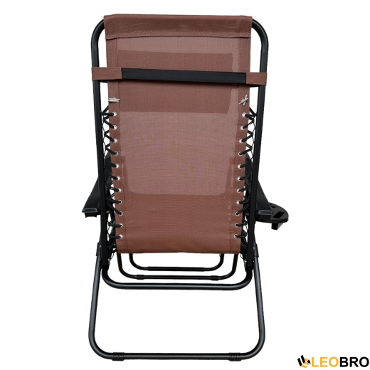 Раскладное кресло шезлонг Zero Gravity LEOBRO Коричневое - 8