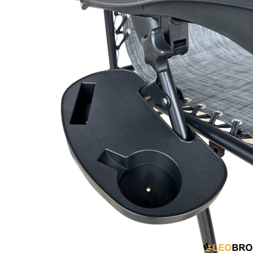Розкладне крісло шезлонг Zero Gravity LEOBRO Темно-сіре - 3