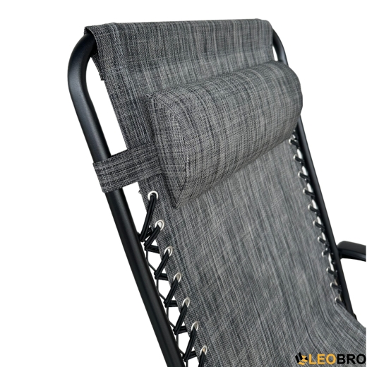 Розкладне крісло шезлонг Zero Gravity LEOBRO Темно-сіре - 4