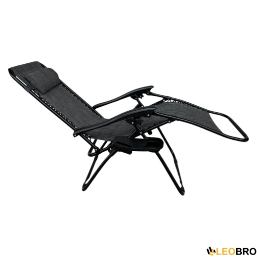 Розкладне крісло шезлонг Zero Gravity LEOBRO Темно-сіре - 6