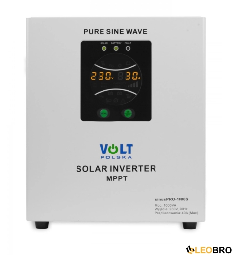 Гібридний ДБЖ/інвертор Volt Polska SINUS PRO 1000 S 12/230V 700/1000W + 30A MPPT (3SPS100012) - 2