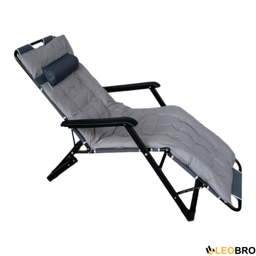 Розкладне крісло ліжко з подушкою LEOBRO Темно-сіре - 2