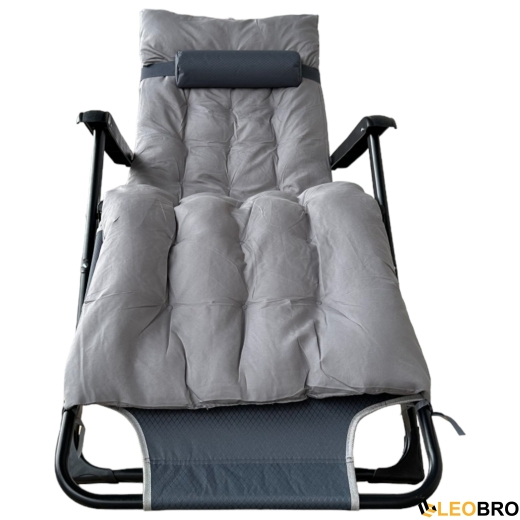 Розкладне крісло ліжко з подушкою LEOBRO Темно-сіре - 3