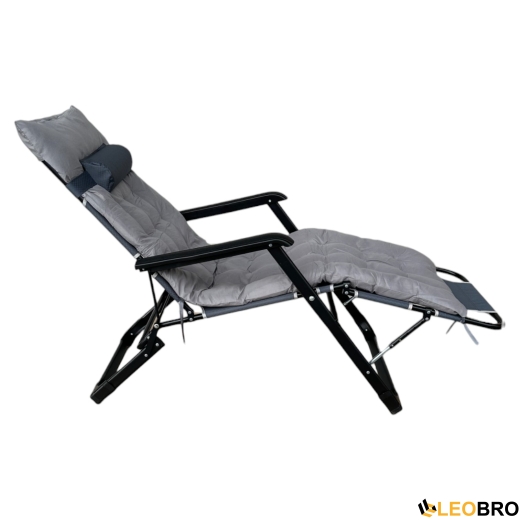 Розкладне крісло ліжко з подушкою LEOBRO Темно-сіре - 5