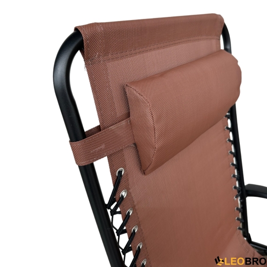 Два шезлонги Zero Gravity LEOBRO: коричневий відтінок (HT-167A12 BROWN) - 5