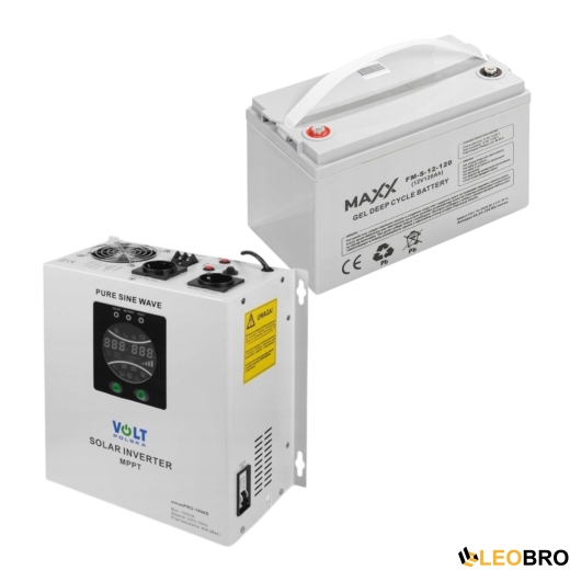 Комплект аварийного питания Volt Polska: SINUS PRO 1000 S + аккумулятор 4SUN MAXX GEL 120 Ah - 1