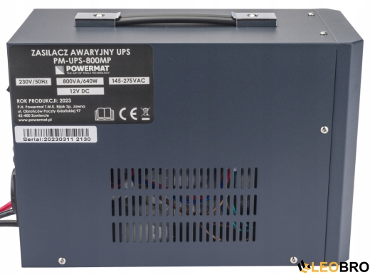 Гибридный ИБП/Инвертор Powermat 800 VA 12/230V 640W/800VA (PM-UPS-800MP) - 6