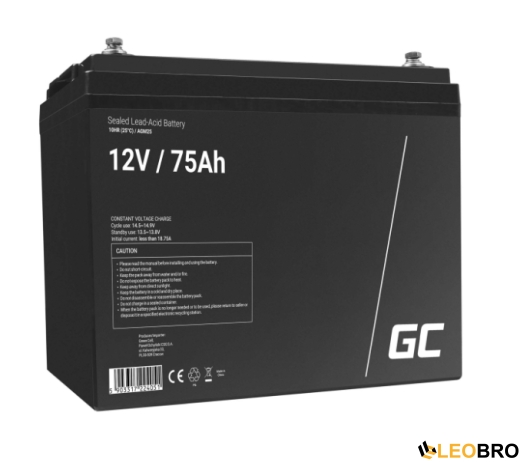AGM Акумулятор 75Ah 12V Green Cell VRLA (AGM25) - 1