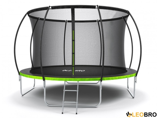 Батут із внутрішньою захисною сіткою 374 см LEOBRO Pro 12FT GREEN - 1