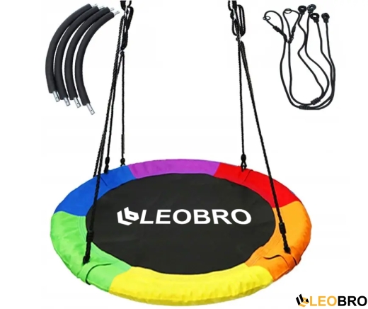 Садова гойдалка гніздо LEOBRO 100см (Різнокольорова) - 2