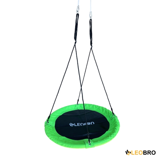 Садова гойдалка гніздо LEOBRO 120см (Зелена) - 3