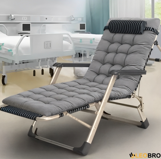 Розкладне крісло ліжко з подушкою LEOBRO Сіре (FCB-S03-PP) - 2