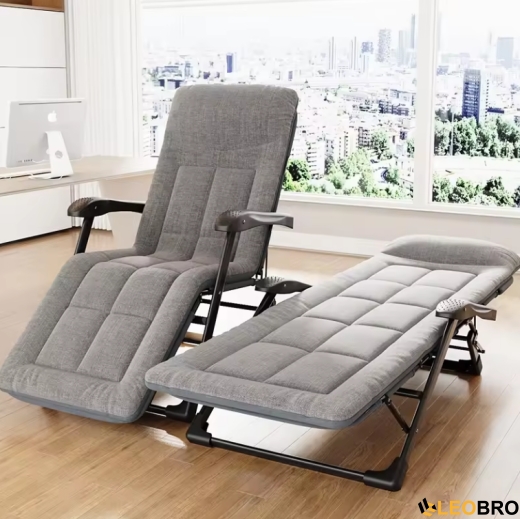 Розкладне крісло ліжко з подушкою LEOBRO Сіре (FCB-S08) - 1