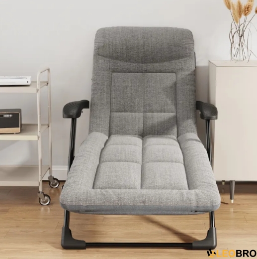 Розкладне крісло ліжко з подушкою LEOBRO Сіре (FCB-S08) - 3