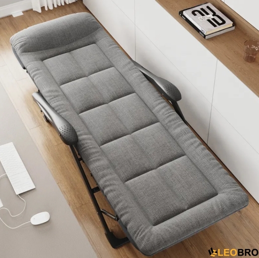 Розкладне крісло ліжко з подушкою LEOBRO Сіре (FCB-S08) - 4
