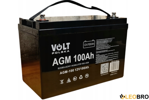 Комплект Volt Polska SINUS PRO 800 W 12/230V 500/800W + Акумулятор VOLT AGM VRLA 100Ah 12V - 5