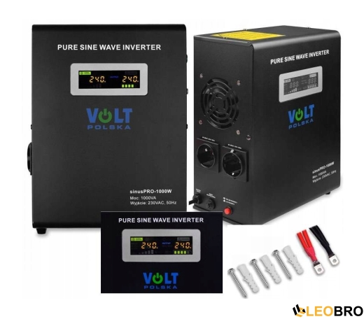 Комплект Volt Polska SINUS PRO 1000 W 12/230V 700/1000W + Акумулятор Green Cell AGM VRLA 100Ah 12V - 7