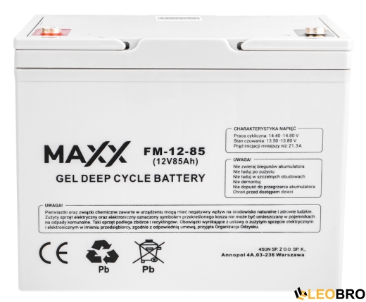 Гелевий Акумулятор 85Ah 12V 4SUN MAXX GEL DEEP CYCLE (12-FM-85) - 2